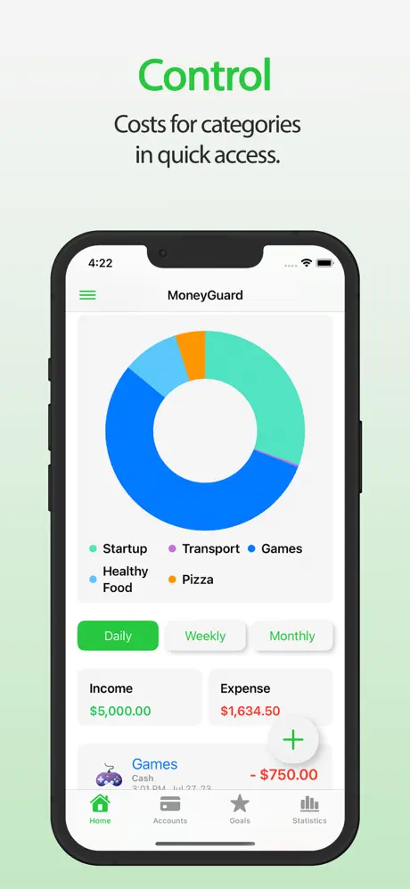 Control Income and Expenses with money tracking app