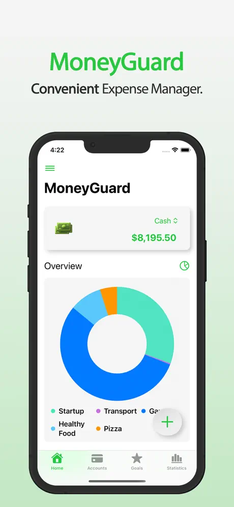 Screenshot preview of MoneyGuard Money Manager App for iOS