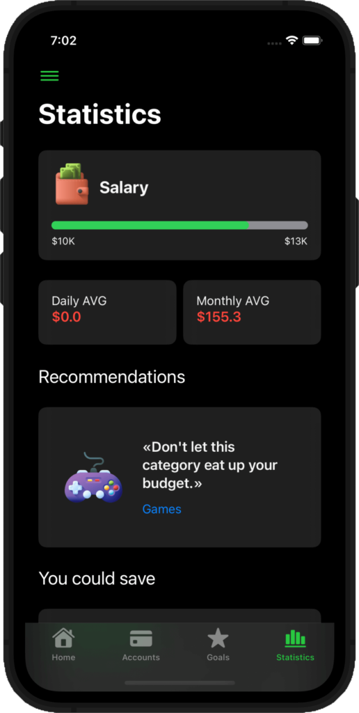 Expense and Income Manager App Stats